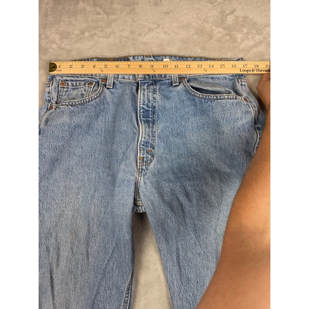 Vintage Levi's 505 Regular Straight Jeans Men 36x34 Fit 34x34 Blue Denim USA 90s
